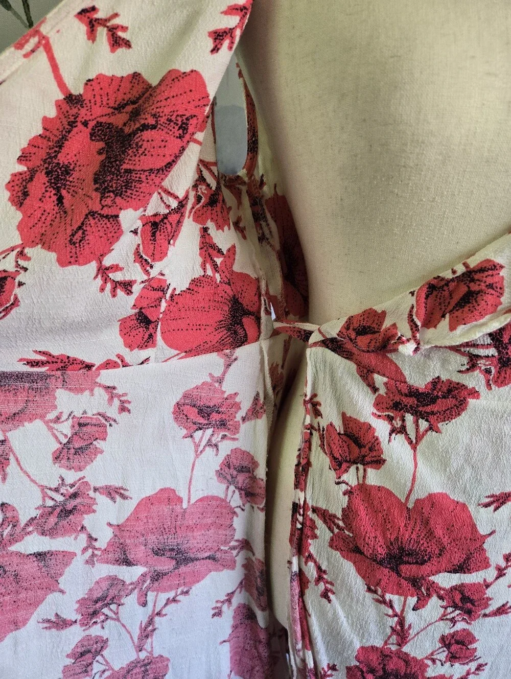 FREE PEOPLE | French Quarter Wrap Dress in Pink & White sz M
